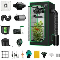 VIVOSUN GIY Smart Grow Tent System 60cmx60cm, WiFi-integrierte Grow Tent Set, mit Automatischer Ventilation und Zirkulation, 100W Vollspektrum-LED-Grow Light und GrowHub E42A Kontroller