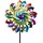 Formano Buntes Windrad Blume 124 cm Mehrfarbig