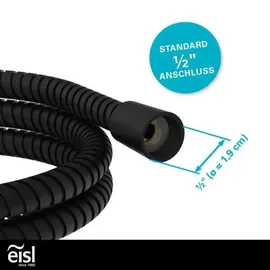 Eisl Brauseschlauch 150 cm Edelstahl Schwarz matt