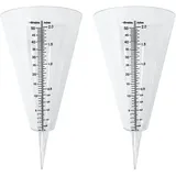 Regenmesser, Regenmesser Für Den Außenbereich, 2 Transparente Kegel-regenmesser Mit Doppelter Skala Zur Niederschlagsüberwachung In Gärten, Im Freien Und Auf Balkonen