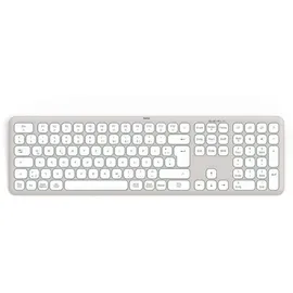 Hama Heimbüro Tastatur RF Wireless + Bluetooth 2.4 GHz (Grau, Weiß)