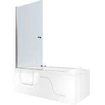 SeniorBad Seniorendusche Badewanne mit Tür 75 x 150 cm (S17D-WP-R-EC)
