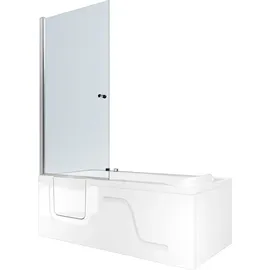 SeniorBad Seniorendusche Badewanne mit Tür 75 x 150 cm (S17D-WP-R-EC)