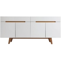 Sideboard Skandinavienstil Weiß glänzend und Esche 180 cm MELKA