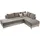 luma-home Eckcouch Kunstleder 4-Sitzer Graubraun/Beige