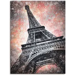 Leinwandbild ARTLAND "Modern Art Eiffelturm", rot (farbe bild(er): rot), B:60cm H:80cm, Canvas, Leinwand, Bilder, auf Keilrahmen gespannt