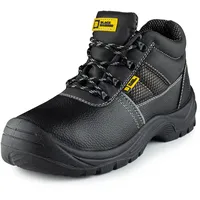 Black Hammer Sicherheitsstiefel Stahlkappe Herren Öl- und rutschfeste S3 SRC Arbeitsschuhe 1471 Schwarz (45 EU)