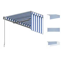 VidaXL Gelenkarmmarkise 500 x 300 cm blau, weiß