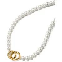 aniston jewelry & watches Perlenkette Schmuck Geschenk Edelstahl Halsschmuck Halskette Zierperlen Ringe gelbgoldfarben/weiß