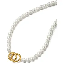 aniston jewelry & watches Perlenkette Schmuck Geschenk Edelstahl Halsschmuck Halskette Zierperlen Ringe gelbgoldfarben/weiß