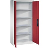 Californian Products CP Stahlschrank 8920-052 S10206 lichtgrau, rubinrot 93,0 x 40,0 x 195,0 cm, aufgebaut