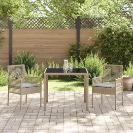 vidaXL Garten Essgruppe 3-tlg. Beige
