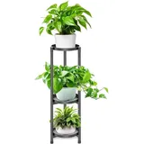**Optimierte Titel** Unyqoos®️ Pflanzenständer mit 3 Etagen - Metall Blumenregal - Schwarz - Für Innen und Außen - Balkon, Garten, Wohnzimmer...
