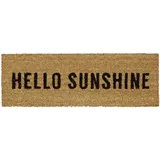 Relaxdays Fußmatte HELLO SUNSHINE Gummi/PVC/Kokos, für Balkon/Terrasse/Flur, BxT: 75x25 cm, natur