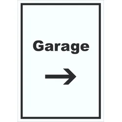 HB-Druck Garage Schild mit Text und Richtungspfeil rechts Auto Stellplatz hochkant A3 (297x420mm)