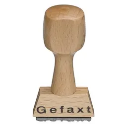 Textstempel "Gefaxt"