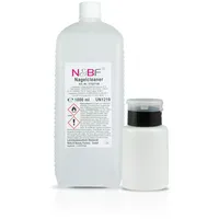 N&BF Nagel Cleaner Set 1000ml + Dispenser Pumpflasche - 70% Isopropanol Alkohol isopropylalkohol – für Gelnägel (Schwarz 150ml)