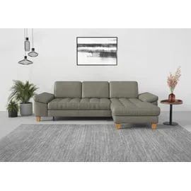 sit&more Ecksofa SIT & MORE "Westham L-Form", grau, B:275cm H:88cm T:172cm, 100% Polyester, Sofas, Ecksofa, mit Recamiere, mit oder ohne Bettfunktion, Bettkasten, Füße Eiche