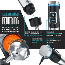 Arendo 1200W TURBO Stabmixer Set 4in1