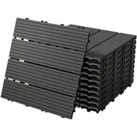 ECD Germany WPC Terrassenfliesen 30 x 30 cm Anthrazit 11 St.