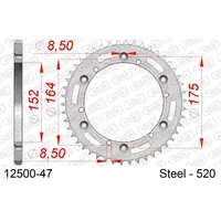 AFAM Kettenrad Standardkrone aus Stahl 12500 - 520