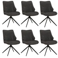 Mendler 6er-Set Esszimmerstuhl HWC-O48, Küchenstuhl, drehbar Auto-Return, Stoff/Textil Chenille