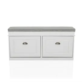 hjh living Estha I 104 x 20 x 47,5 cm Sitzbank grau/weiß