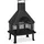 Relaxdays Terrassenofen mit Grill Ø 63 cm Schwarz