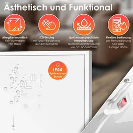 Kesser KESSER® Infrarotheizung Energiesparend Infrarot Standgerät & Wandmontage Elektroheizung mit Fernbedienung Thermostat & App-Steuerung Elektrisch Heizpaneel Heizung Konvektor Standfüße