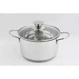 Buri 2x Kochtopf Neapel Silber 24cm Glasdeckel, Kochen Töpfe Suppen Fleisch,