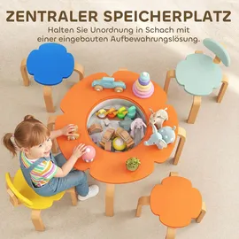 aiyaplay Kindersitzgruppe 5-teilig 69 x 45 x 69 cm Holz lackiert mehrfarbig