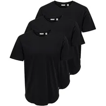 Only & Sons ONSMATT LONGY SS TEE 3-PACK schwarz M