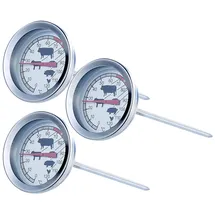 Rosenstein & Söhne Grillthermometer 3er-Set Edelstahl weiß