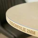 Trente Tischfolie Rund 130 cm Ø – 2mm Dick – Transparente Tischschutzfolie mit Abgeschrägten Kanten – Abwaschbare Schutzfolie – Runde Tischdecke Flexibel & Strapazierfähig