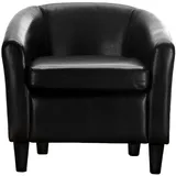 Hti-Living Clubsessel Cadogan Kunstleder 64 x 70 x 70 cm Schwarz