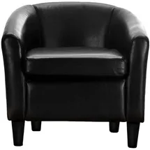 Hti-Living Clubsessel Cadogan Kunstleder Schwarz