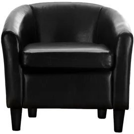 Hti-Living Clubsessel Cadogan Kunstleder Schwarz