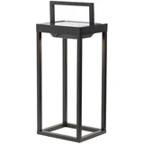 Zafferano - Home Solar 2 LED Laterne, 37,3cm - 2W Wand- und Tischleuchte mit Akku und Dämmerungssensor - Schwarz