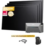 Powerness® Balkonkraftwerk mit Speicher, Anker SOLIX Solarbank 3 E2700 Pro Speicher mit 4x480W Bifaziale Solarmodule (1920W) & Anker Smart Meter