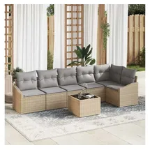 vidaXL Garten Essgruppe 7-tlg. Beige/Hellgrau