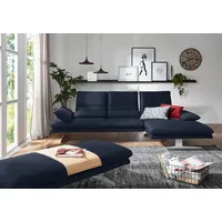 Ecksofa W.SCHILLIG "broadway, Designsofa mit tollem Sitzkomfort, L-Form", blau (blau z59), B:291cm H:94cm T:164cm, Longlife Xtra-Leder Z59: Glattleder mit modischer Prägung. Hautstärke 0, 9 - 1, 1 mm, Sofas, Sitztiefenverstellung, Kopfteil- & Seitenteilverstellung, Breite 291cm