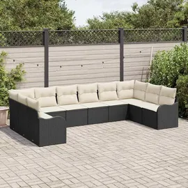 vidaXL Garten-Lounge-Set 10-tlg. schwarz