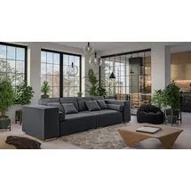s-style möbel Big-Sofa Cork mit Schlaffunktion und Boxspringfederung, Lounge Sofa grau