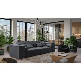 s-style möbel Big-Sofa Cork mit Schlaffunktion und Boxspringfederung, Lounge Sofa grau