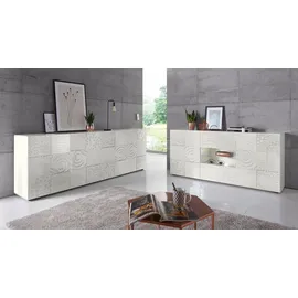 INOSIGN Sideboard INOSIGN "Miro", weiß (weiß hochglanz lack mit siebdruck), Sideboards, Sideboard, Breite 181 cm mit dekorativem Siebdruck