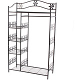 Mendler Metall-Garderobe Genf, Garderobenständer Kleiderschrank Metallregal 172x100x43cm ~ ohne Vorhang