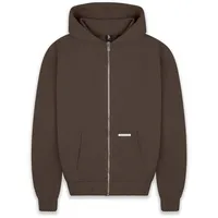 Bazix republiq Super Heavy Blank Zip-Hoodie in Braun, Größe