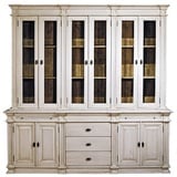 Casa Padrino Küchenbuffet Landhausstil Küchenschrank Antik Weiß / Braun 225 x 53 x H. 230 cm - 2 Teiliger Küchenschrank mit 10 Türen und 3 Schubladen