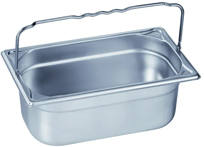 B.PRO Gastronorm-Behälter 4,0 Liter Edelstahl-GN 1/4 mit Bügelgriffen - 150 mm