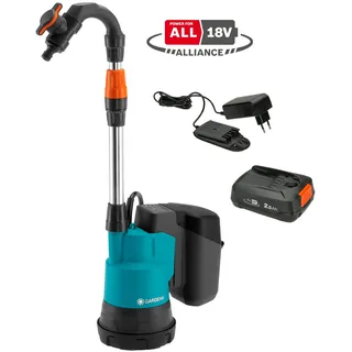 Gardena Akku-Regenfasspumpe 2000/2 18V P4A  inkl. Akku 2.5Ah 14602-61